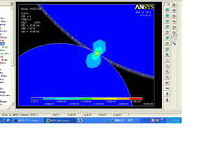 cae软件技术学习交流区接触分析,这个结果正常吗 三个辊子之间的接触分析